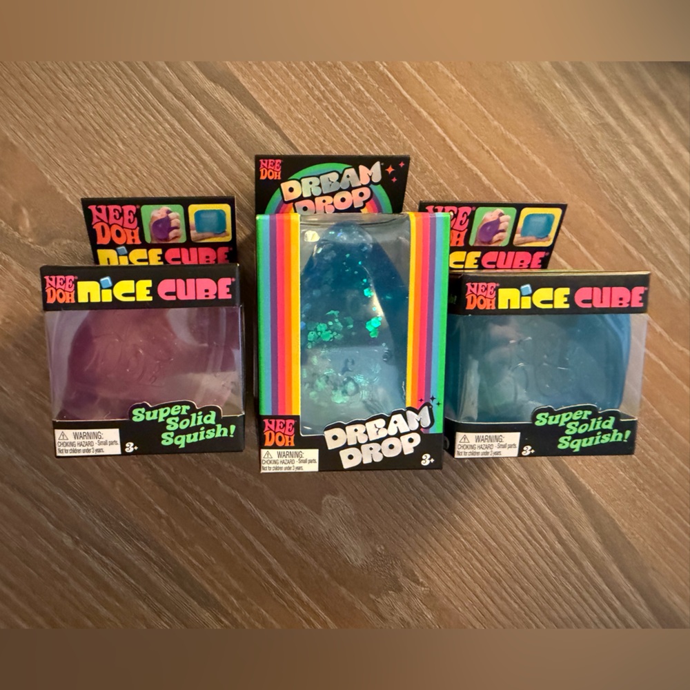 LOT Authentic NeeDoh Dream Drop & Nice Cube Squish Pack - lot of 3, sealed